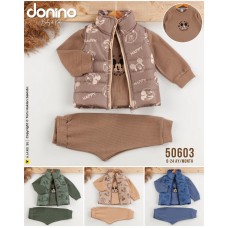 DONINO 50603 HAPPY DİJİTAL BASKILI YELEK 3LÜ TAKIM 6-24