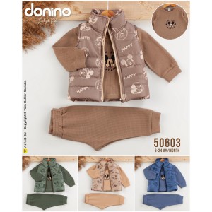 DONINO 50603 HAPPY DİJİTAL BASKILI YELEK 3LÜ TAKIM 6-24