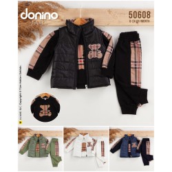 DONINO 50608 EKOSE AYI NAKIŞLI MİCRO YELEK 3LÜ TKM 6-24