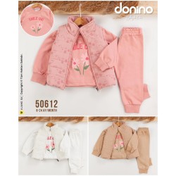 DONINO 50612 ÇİÇEK DANTELLİ YELEK 3LÜ TAKIM 6-24 AYLIK