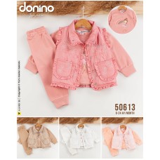 DONINO 50613 ÇİÇEK NAKIŞLI YELEK 3LÜ TAKIM 6-24 AYLIK