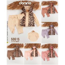 DONINO 50615 LEOPAR DESENLİ YELEK 3LÜ TAKIM 6-24 AYLIK
