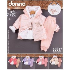 DONINO 50617 HELLO LITTLE ONE NAKIŞLI MONT 3LÜ TAKIM KIZ