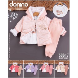 DONINO 50617 HELLO LITTLE ONE NAKIŞLI MONT 3LÜ TAKIM KIZ