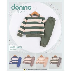 DONINO 60284 ARMALI ÇİZGİLİ BASKILI 3İP ŞARDONLU 2Lİ TAKIM