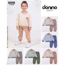 DONINO 60290 ÇİZGİ AYI BASKILI 3İP ŞARDONLU 2Lİ TAKIM E