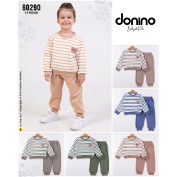 DONINO 60290 ÇİZGİ AYI BASKILI 3İP ŞARDONLU 2Lİ TAKIM E