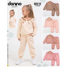 DONINO 60315 PAPATYA YAKALI 3İP ŞARDONLU 2Lİ TAKIM KIZ