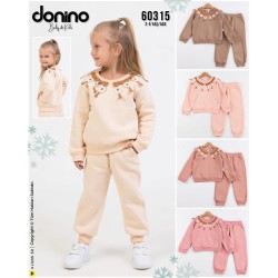 DONINO 60315 PAPATYA YAKALI 3İP ŞARDONLU 2Lİ TAKIM KIZ