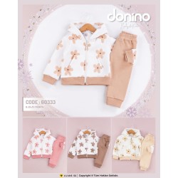 DONINO 60333 DONİNO FERMUARLI ÇİÇEK BASKILI 3İP ŞARDONLU 2Lİ TAKIM