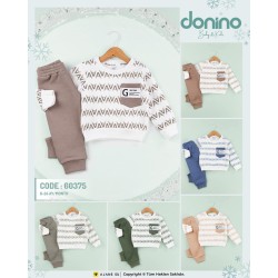 DONINO 60375 HARF BASKILI 3İP ŞARDONLU 2Lİ TAKIM ERKEK
