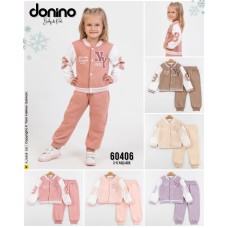 DONINO 60406 NY BASKILI 3İP ŞARDONLU 2Lİ TAKIM KIZ 2-5 YAŞ