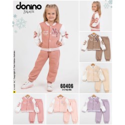 DONINO 60406 NY BASKILI 3İP ŞARDONLU 2Lİ TAKIM KIZ 2-5 YAŞ