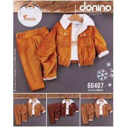 DONINO 60407 ÇİFT CEPLİ YAKASI WELSOFTLU KADIFE 3LÜ TK