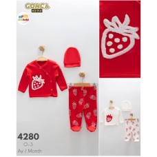 GONCA ZEM 4280 ÇILEK ÜÇLÜ ZIBIN TAKIMI