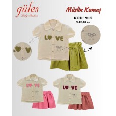 GÜLES 915 ETEKLI LOVE MUSLIN KIZ TKM