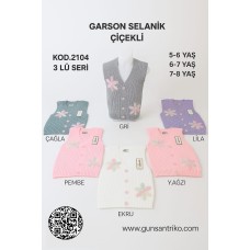 GÜNSAN 2104 SELANIK KIZ GARSON  TRIKO YELEK X3