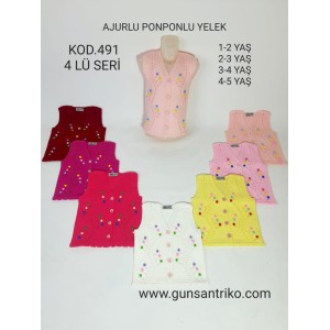 GÜNSAN 0491 AJURLU PONPON TRIKO YELEK