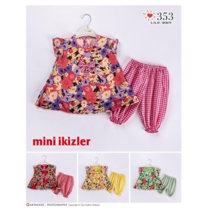 MINI IKIZLER 353 2LI ŞIFON ELBISE