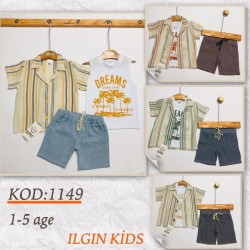 ILGIN 1149 MÜSLIN GÖMLEK 3LÜ ERKEK TAKIM 1-2-3-4 YAŞ