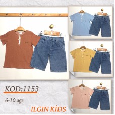 ILGIN 1153 KREP GÖMLEK KOT ŞORT 2LI ERKEK TAKIM 6-7-8-9-10 YAŞ
