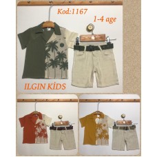 ILGIN 1167 PALMIYE GÖMLEK 2LI ERKEK TAKIM 1-2-3 YAŞ