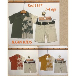 ILGIN 1167 PALMIYE GÖMLEK 2LI ERKEK TAKIM 1-2-3 YAŞ