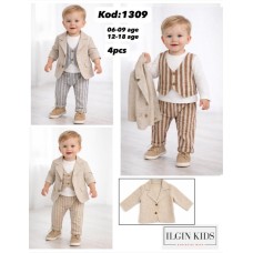 ILGIN 1309 ÇİZGİLİ YELEKLİ ÜÇLÜ TK 6-12-18-24 AY