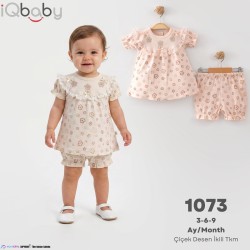 IQBABY 1073 3 ÇIÇEK NAKIŞLI KIZ TAKIM YAZ