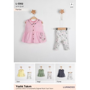 LUMINOSO L-3302 MÜSLIN KIZ TAKIM 6-12 AY