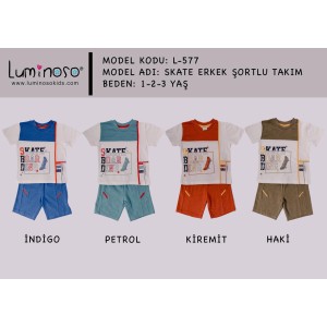 LUMINOSO L-577 SKATE ERKEK ŞORT TAKIM 1-3 YAŞ