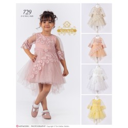 MALIKON 729 DANTELLI ELBISE 2-3-4 YAŞ