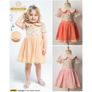 MALIKON 830 BEBE YAKA ELBISE 2-3-4 YAŞ