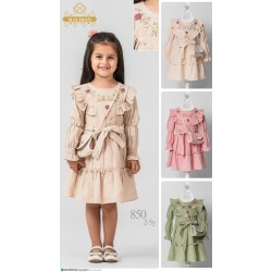 MALIKON 850 NAKIŞLI ÇANTALI ELBISE