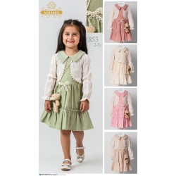 MALIKON 853 BOLEROLU ELBISE 2-3-4-5 YAŞ MALIKON 853 BOLEROLU ELBISE 2-3-4-5 YAŞ