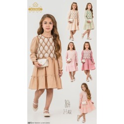 MALIKON 864 YAPRAKLI ELBISE 2-3-4-5 YAŞ MALIKON 864 YAPRAKLI ELBISE 2-3-4-5 YAŞ