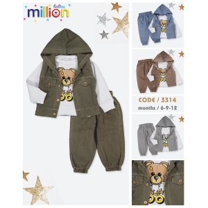 MILLION 3314 YELEKLI 3LÜ ERKEK TAKIM