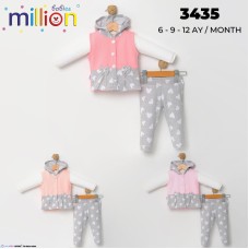 MILLION 3435 YELEKLI 3LÜ KIZ TAKIM