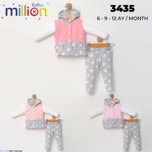 MILLION 3435 YELEKLI 3LÜ KIZ TAKIM