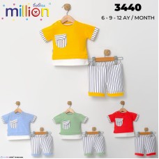 MILLION 3440 ÇIZGILI CEP 2LI ERKEK TAKIM KISA
