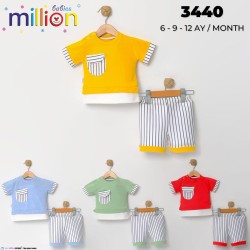 MILLION 3440 ÇIZGILI CEP 2LI ERKEK TAKIM KISA
