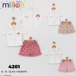 MILLION 4201 LOVELY ŞERITLI 2LI KIZ KISA TAKIM
