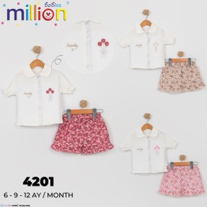 MILLION 4201 LOVELY ŞERITLI 2LI KIZ KISA TAKIM
