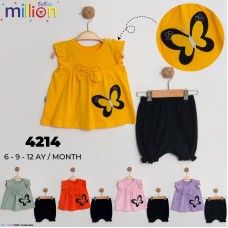 MILLION 4214 KELEBEK KISA 2LI KIZ TAKIM
