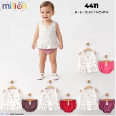 MILLION 4411 ÇIÇEKLI 2LI KILOTLU KIZ TAKIM YAZ