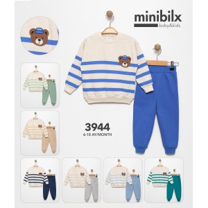 MINIBILX 49344 ÇIZGILI AYICIK 2IP TAKIM 1-3 YAŞ