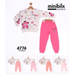 MINIBILX 4774 ÇIÇEKLI KIZ 2IP TAKIM 2-5 YAŞ