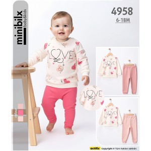 MINIBILX 4958 RAPORLU INTERLOK LOVE AYLIK TAKIM