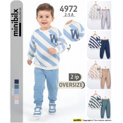 MINIBILX 4972 W ÇIZGILI ERKEK 2IP TAKIM 2-5 YAŞ