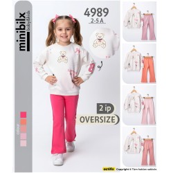 MINIBILX 4989 HAPPY BEAR KIZ 2IP TAKIM 2-5 YAŞ